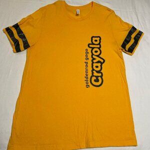 Crayola Vivid Goldenrod T-Shirt Unisex size Large Yellow Graphic Tee